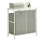 SoBuy W&auml;scheschrank, Wei&szlig;, Holzwerkstoff, Metall, 77x80x38 cm, Badezimmer,