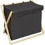 Wenko W&auml;schekorb Ecori, Natur, Schwarz, Braun, Holz, Textil, Bambus, Hartholz, 93 L,