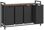 Mid.you W&auml;schekorb, Braun, Schwarz, Metall, Textil, Holzwerkstoff, 160 L,