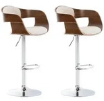 CLP Barhocker, Creme, Walnuss, Metall, 50x88x48 cm, Esszimmer, Barm&ouml;bel, Barhocker