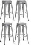 CLP Barhocker, Silber, Metall, 43x77x43 cm, Esszimmer, Barm&ouml;bel, Barhocker