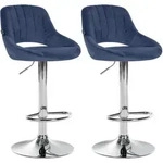 CLP Barhocker, Blau, Textil, 47x85x48 cm, Esszimmer, Barm&ouml;bel, Barhocker