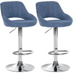 CLP Barhocker, Blau, Textil, 47x85x48 cm, Esszimmer, Barm&ouml;bel, Barhocker
