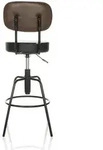 Mid.you Barhocker, Schwarz, Leder, Lederlook, 43x103-113x43 cm, Sitzfl&auml;che 360&deg;