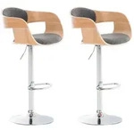 CLP Barhocker, Hellgrau, Eukalyptusholz, Metall, 50x88x48 cm, Esszimmer, Barm&ouml;bel,
