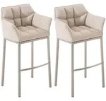CLP Barhocker, Creme, Edelstahl, Metall, 64x110x48 cm, Esszimmer, Barm&ouml;bel,