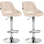 CLP Barhocker, Creme, Textil, 47x85x48 cm, Esszimmer, Barm&ouml;bel, Barhocker