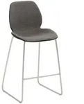 Novel Barhocker, Anthrazit, Edelstahl, Textil, Kufe, 49x97x52 cm, Esszimmer,
