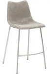 Novel Barhocker, Edelstahl, Hellgrau, Textil, Rundrohr, 49x99.5x55 cm, abwischbar,