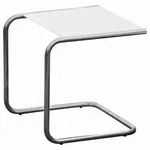 Fiam Gartenbeistelltisch, Wei&szlig;, Metall, quadratisch, Rundrohr, 40x40x40 cm,
