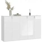 Mid.you Garderobe, Wei&szlig; Hochglanz, Holzwerkstoff, 3-teilig, 152x99x34 cm, FSC Mix,