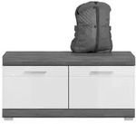 Mid.you Garderobenbank Scout, Grau, Wei&szlig; Hochglanz, Kunststoff, 90x44x40 cm, FSC