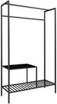Mid.you Garderobe Vita, Schwarz, Metall, Holzwerkstoff, Uni, 101x170x38 cm,