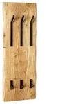 Wandgarderobe, Schwarz, Akazie, Holz, Metall, Akazie, massiv, 36x100x12 cm,