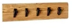 Wandgarderobe Rivera, Schwarz, Akazie, Holz, Metall, Akazie, massiv, 60x15x9 cm,