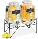 Relaxdays Getr&auml;nkespender, Transparent, Glas, Metall, Kunststoff, 4 L, Zapfhahn,