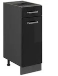 Vicco K&uuml;chenunterschrank, Schwarz Hochglanz, Anthrazit, Holzwerkstoff, 1...