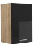 Vicco H&auml;ngeschrank, Schwarz Hochglanz, Honigeiche, Holzwerkstoff, 1 F&auml;cher,