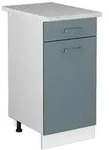 Vicco K&uuml;chenunterschrank, Blaugrau, Wei&szlig;, Holzwerkstoff, 1 F&auml;cher, 1...