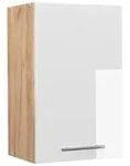 Vicco H&auml;ngeschrank, Wei&szlig; Hochglanz, Honigeiche, Holzwerkstoff, 3 F&auml;cher,