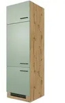 FlexWell Ger&auml;teumbauschrank, Eiche Artisan, Schilfgr&uuml;n, Holzwerkstoff, 3 F&auml;cher,