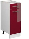 Vicco K&uuml;chenunterschrank, Rot, Wei&szlig;, Holzwerkstoff, 1 F&auml;cher, 1 Schubladen,