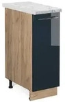 Vicco Apothekerschrank, Dunkelblau, Honigeiche, Holzwerkstoff, 2 F&auml;cher, 1