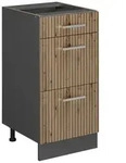 Vicco K&uuml;chenunterschrank, Eiche Artisan, Anthrazit, Holzwerkstoff, 3 F&auml;cher, 3