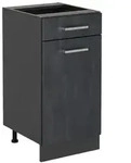 Vicco K&uuml;chenunterschrank, Schwarz, Anthrazit, Holzwerkstoff, 1 F&auml;cher, 1