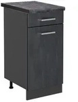 Vicco K&uuml;chenunterschrank, Schwarz, Anthrazit, Holzwerkstoff, 1 F&auml;cher, 1