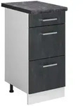 Vicco K&uuml;chenunterschrank, Schwarz, Wei&szlig;, Holzwerkstoff, 3 F&auml;cher, 3...