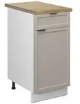 Vicco K&uuml;chenunterschrank, Grau, Wei&szlig;, Holzwerkstoff, 3 F&auml;cher, 1 Schubladen,