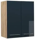 Vicco H&auml;ngeschrank, Dunkelblau, Honigeiche, Holzwerkstoff, 3 F&auml;cher,...