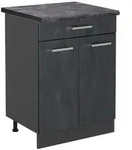 Vicco K&uuml;chenunterschrank, Schwarz, Anthrazit, Holzwerkstoff, 1 F&auml;cher, 1