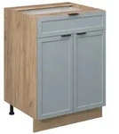 Vicco K&uuml;chenunterschrank, Hellblau, Honigeiche, Holzwerkstoff, 3 F&auml;cher, 1