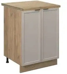 Vicco K&uuml;chenunterschrank, Grau, Honigeiche, Holzwerkstoff, 2 F&auml;cher,...