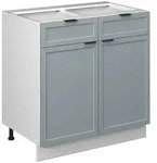 Vicco K&uuml;chenunterschrank, Hellblau, Wei&szlig;, Holzwerkstoff, 3 F&auml;cher, 2...