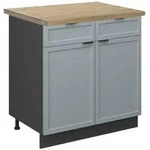 Vicco K&uuml;chenunterschrank, Hellblau, Anthrazit, Holzwerkstoff, 1 F&auml;cher, 2