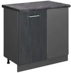 Vicco Eckunterschrank, Schwarz, Anthrazit, Holzwerkstoff, 1 F&auml;cher, Rechteckig,