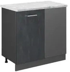 Vicco Eckunterschrank, Schwarz, Anthrazit, Holzwerkstoff, 1 F&auml;cher, Rechteckig,