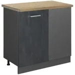 Vicco Eckunterschrank, Schwarz, Anthrazit, Holzwerkstoff, 1 F&auml;cher, Rechteckig,