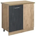 Vicco Eckunterschrank, Schwarz, Honigeiche, Holzwerkstoff, 1 F&auml;cher, Rechteckig,