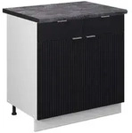 Vicco K&uuml;chenunterschrank, Schwarz, Wei&szlig;, Holzwerkstoff, 3 F&auml;cher, 2...