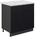 Vicco Sp&uuml;lenunterschrank, Schwarz, Anthrazit, Holzwerkstoff, 2 F&auml;cher,...