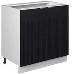 Vicco K&uuml;chenunterschrank, Schwarz, Wei&szlig;, Holzwerkstoff, 1 F&auml;cher, Rechteckig,