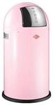 Wesco Abfallsammler Pushboy, Edelstahl, Pink, Metall, 50 L, 75.5 cm, K&uuml;chen,
