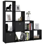 Mid.you Raumteiler, Schwarz, Kunststoff, 6 F&auml;cher, 142.5x138.5x29 cm, Wohnzimmer,