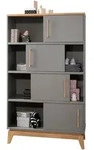 Paidi Regal Sten, Grau, Eiche, Holz, Holzwerkstoff, Eiche, massiv, 94.8x161x39.6 cm,