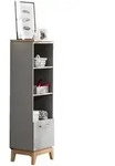 Paidi Standregal Sten, Grau, Eiche, Holz, Holzwerkstoff, Eiche, massiv, 2 F&auml;cher, 1