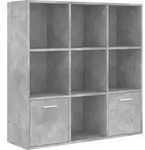 vidaXL B&uuml;cherschrank, Hellgrau, Holz, Strukturbuche, 7 F&auml;cher, Rechteckig, 98x98x30